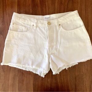 Sezane white denim 1990 cutoff shorts